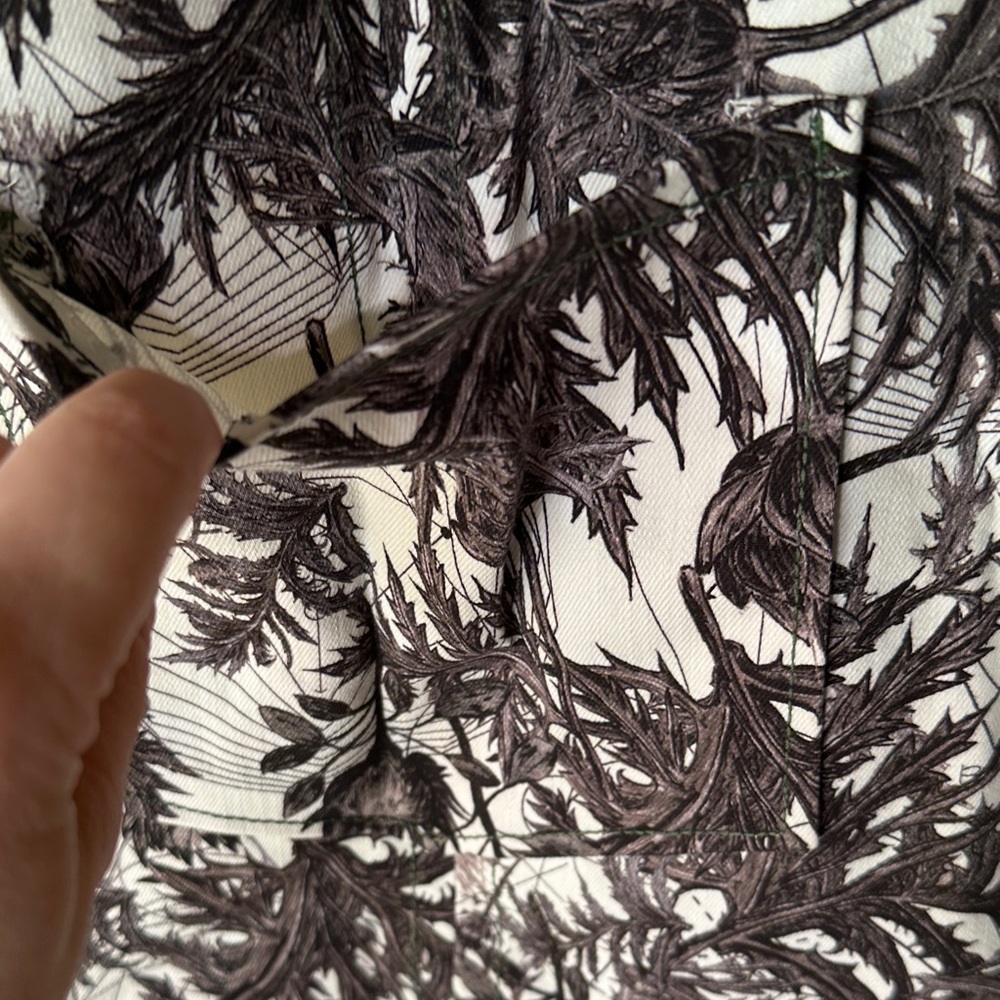 Black and White Gothic Floral Print Overalls - Picture 2 of 10